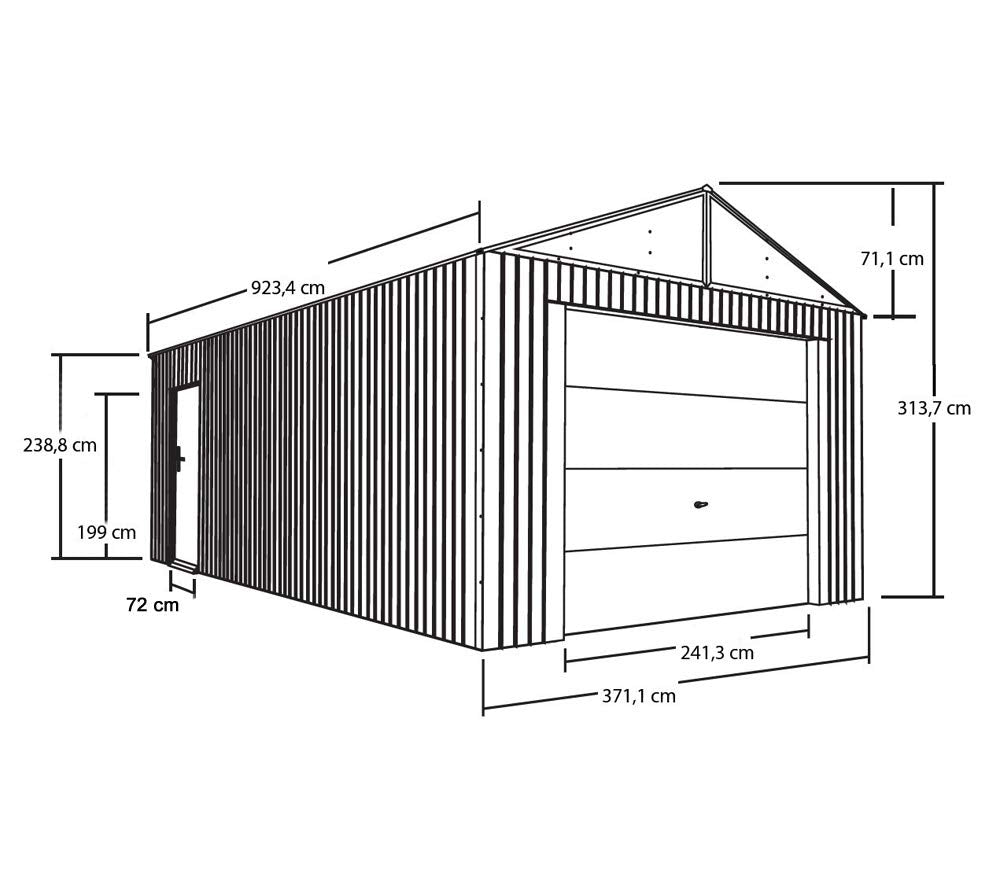 Sojag 12' x 30' Everest Galvalume Steel with Extra Tall Walls Garage Storage Building, Charcoal Sojag