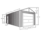 Sojag 12' x 30' Everest Galvalume Steel with Extra Tall Walls Garage Storage Building, Charcoal Sojag