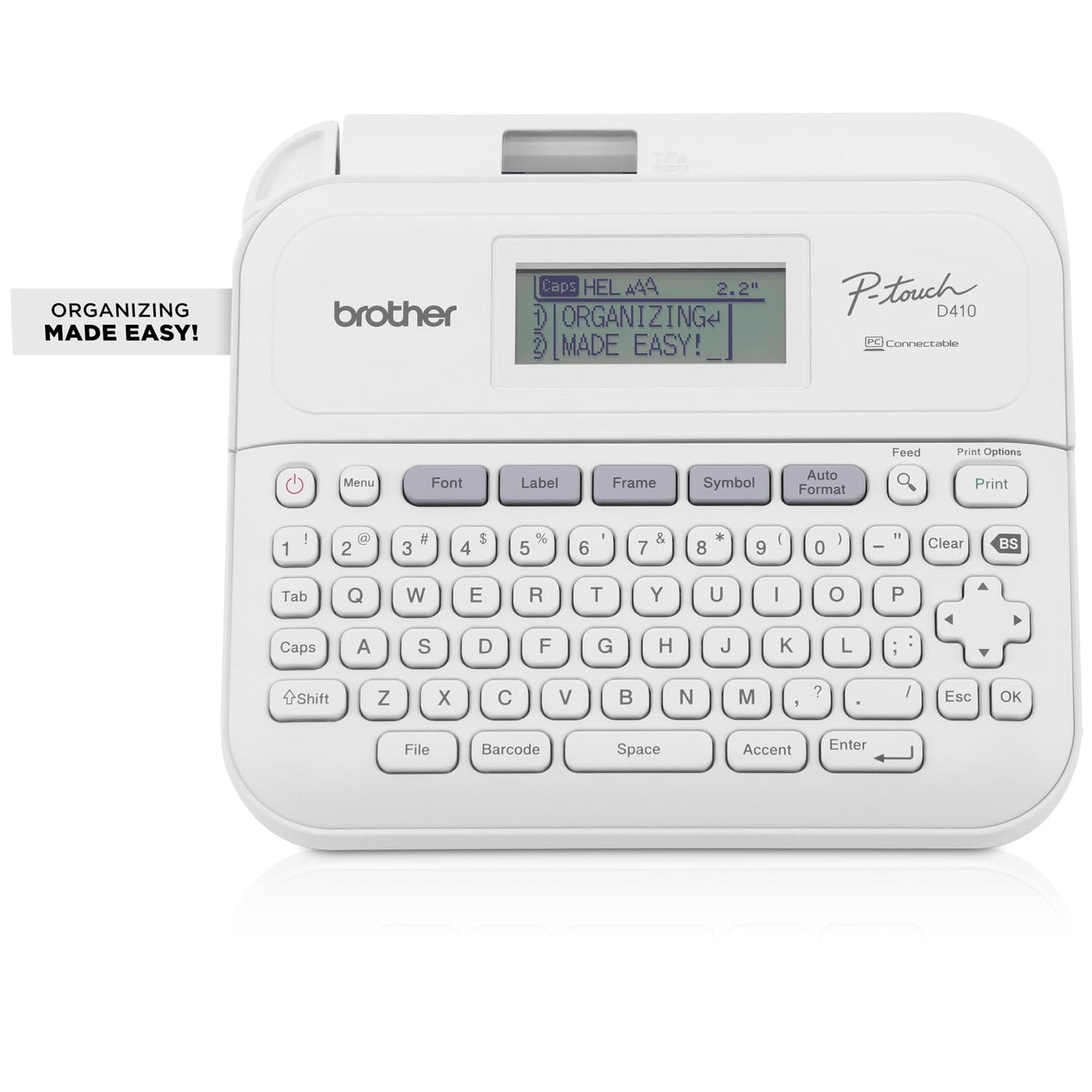 Brother P-Touch PT-D410 Home / Office Advanced Label Maker | Connect via USB to Create and Print on TZe Label Tapes up to ~3/4 inch, White