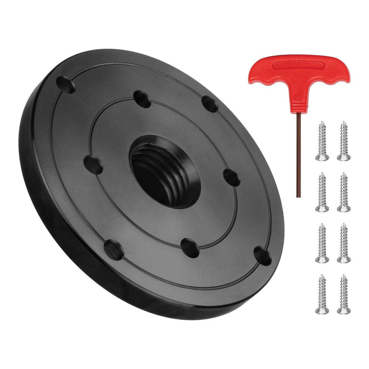 DEEFIINE 4'' Steel Wood Lathe Faceplate Chucks,Faceplate for Wood Lathe,Lathe Face Plate Fit for 1'' x 8TPI Spindle without Screwchuck DEEFIINE