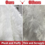 Multiwins 48 Inch Faux Fur Christmas Tree Skirt, Fluffy Plush Skirt for Christmas Tree, White Christmas Tree Rug Skirt Perfect for Christmas Party Decorations multiwins
