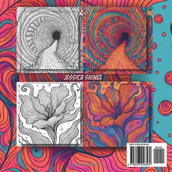 TRIPPY & GROOVY: A Psychedelic Coloring Book of Abstract Elements for Adults Majosta