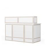 Tribesigns 57" Reception Desk with Counter, Modern Front Desk with Metal Frame, Wooden Retail Checkout Counter for Office, Reception Room, Beauty Salon, Lobby (White) Tribesigns