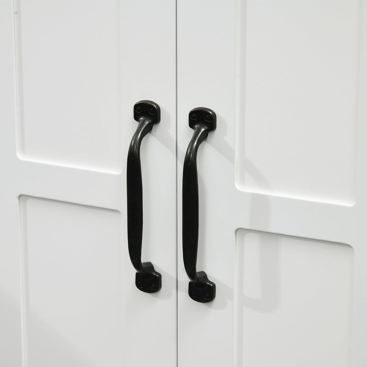 kleankin Pedestal Sink Storage Cabinet, Under Sink Cabinet, Bathroom Vanity Cabinet with Double Doors and Adjustable Shelf, White kleankin