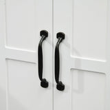 kleankin Pedestal Sink Storage Cabinet, Under Sink Cabinet, Bathroom Vanity Cabinet with Double Doors and Adjustable Shelf, White kleankin