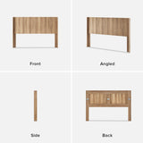 mopio Brooklyn Headboard, 62.4" Wide Headboard Only, Wood Headboard, Modern Farmhouse, Boho, Wall Mount, Fluted Panel, Wingback Design (Golden Oak, Queen) mopio