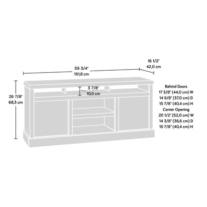 Sauder Cannery Bridge Credenza, for TVs' up to 65", Sindoori Mango finish - WoodArtSupply