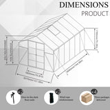 Vigo huseeo 10 * 12 * 8.7FT Greenhouse for Outdoors,Polycarbonate Greenhouse with Stronger Wind Protection and Roof Vent,Walk-in Large Aluminum Sunroom Winter Proof,Black Vigo huseeo