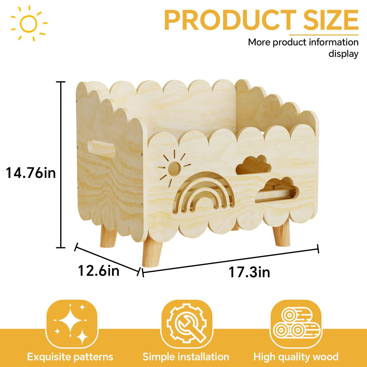 Wood Kids Bookshelf, Montessori Bookshelf, With 2 Adjustable Dividers, Suitable Kids Rooms, Nursery & Classroom, Kids Bookshelf And Toy Storage, Toddler Book Rack, Nursery Book Shelves, Kids Bookcase BPMFDTNL