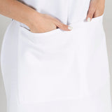 TOSHE Kitchen Apron Waterdrop Resistant Cotton Apron with adjustable Aprons for Women with Pockets 10 Color option Cooking White Apron(White) TOSHE