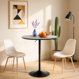 Athena Collection Bar Table Modern Round Cocktail Table Height Adjustable, Tall Bistro Pub Table with Sturdy Base, Suitable for Home, Kitchen, Pub, Restaurant, Silver Athena Collection