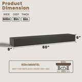 Heimlove Fireplace Mantel 60 Inch,Floating Fireplace Mantel Wood Shelf,Wall Mounted Rustic Wood Display Shelf for Home Decor,Rustic Traditional,Farmhouse Fireplace Mantel Shelves | 60"x 8"x 6" Heimlove