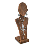 MOOCA Portable Wooden Mannequin Jewelry Stand, Jewelry Display Organizer for Earrings & Multiple Necklace, Brown Color MOOCA