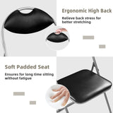 Giantex 6-Pack Folding Chairs Set - Waiting Room Chairs with Padded Seats and Carrying Handle for Desks Home Office Steel Guest Reception Party Poker Stackable Conference Chairs Pack of 6 Giantex