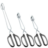HINMAY Stainless Steel Scissor Tongs Cooking Tongs Set, Set of 3 (Black Handle, 10" 12" 16") HINMAY