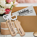 Personalized Wedding Favor Gifts for Guest, Wooden Bottle Openers Set with customized Couple's Name & Wedding Date, Pack of 15, 20, 25, 30, 40, 50, BAYLN