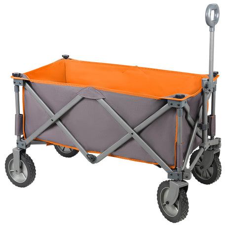 PORTAL Collapsible Wagon Cart, Heavy Duty Foldable Wagon Carts with Wheels, Folding Utility Wagon for Camping, Shopping, Garden, Sports, Beach PORTAL