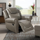 Ocstta Manual Leather Recliner Sofa Set, Living Room Furniture Set,Leather Sofa Set and Recliner Couch for Home/Office(Leather Recliner Sofa) Grey Ocstta