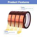 Fyguard 4 Rolls 20mm×25m (82Ft) Sublimation Tape Heat Tape Transfer Tape High Temperature Heat Resistant Tape, Heat Tape for Sublimation Heat Press Electronic Soldering Masking, No Residue Fyguard