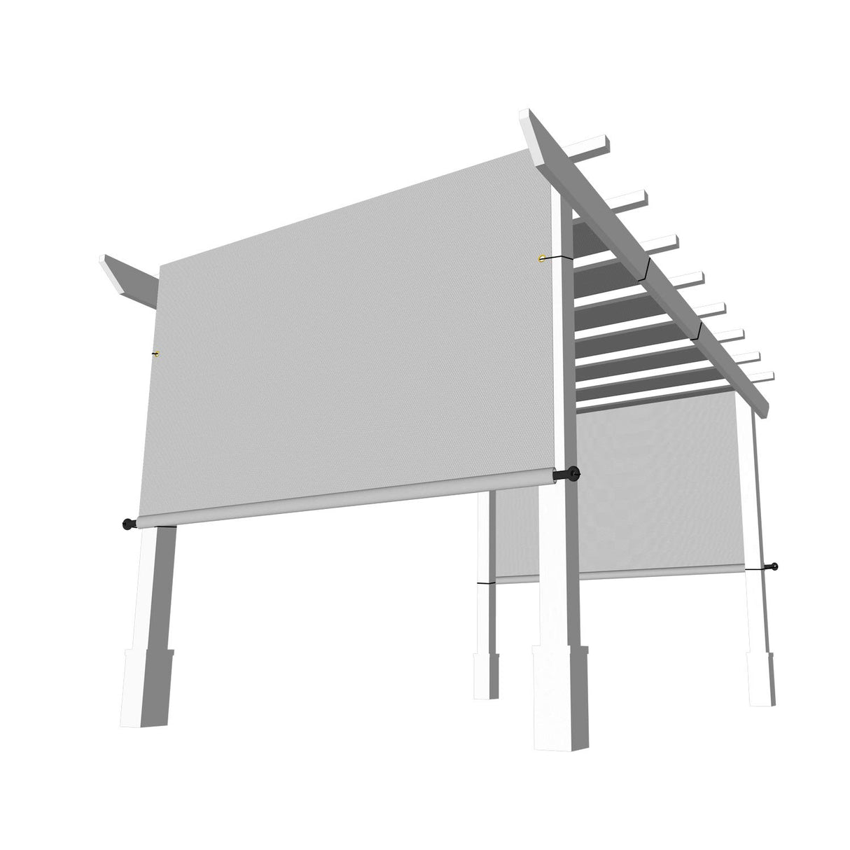 Windscreen4less 16' x 18' Universal Waterproof Replacement Shade Cover Canopy for Pergola Patio Privacy Shade Screen with Grommets on 2 Sides Includes Weighted Rods UV Block Light Grey Windscreen4less