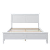 LZ LEISURE ZONE Modern Full Size Platform Bed Frame in White, Durable Solid Wood with No Box Spring Needed LZ LEISURE ZONE