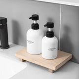 Small Wood Tray Pedestal Stand Farmhouse Bathroom Decor Decorative Wooden Riser Kitchen Soap Dish Holder for Vanity, Counter, Sink, 9" x 5.9" - Burlywood zoocatia