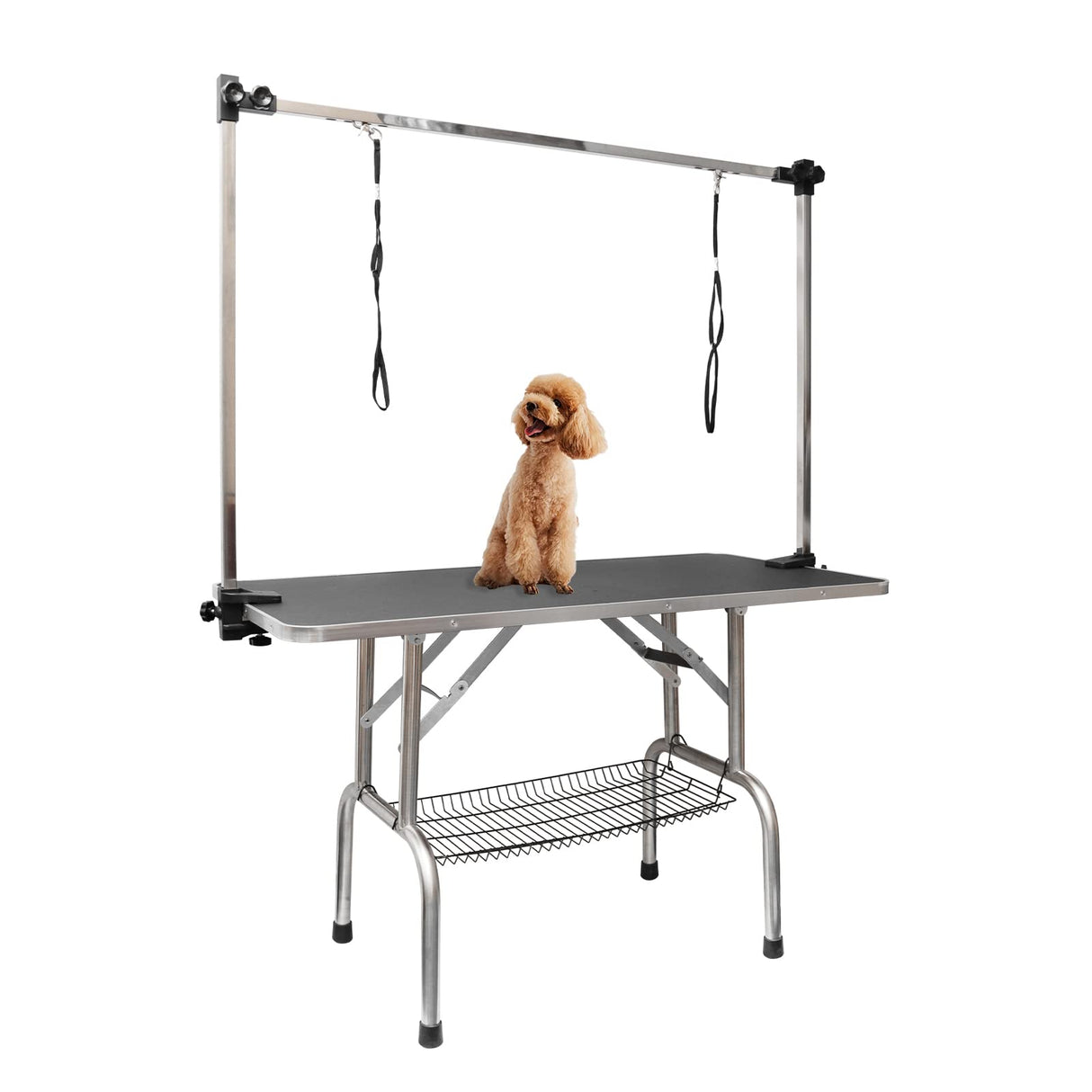 ROOMTEC 36" Dog Grooming Table,Foldable Home Pet Bathing Station with Adjustable Height Arm/Noose/Mesh Tray ROOMTEC