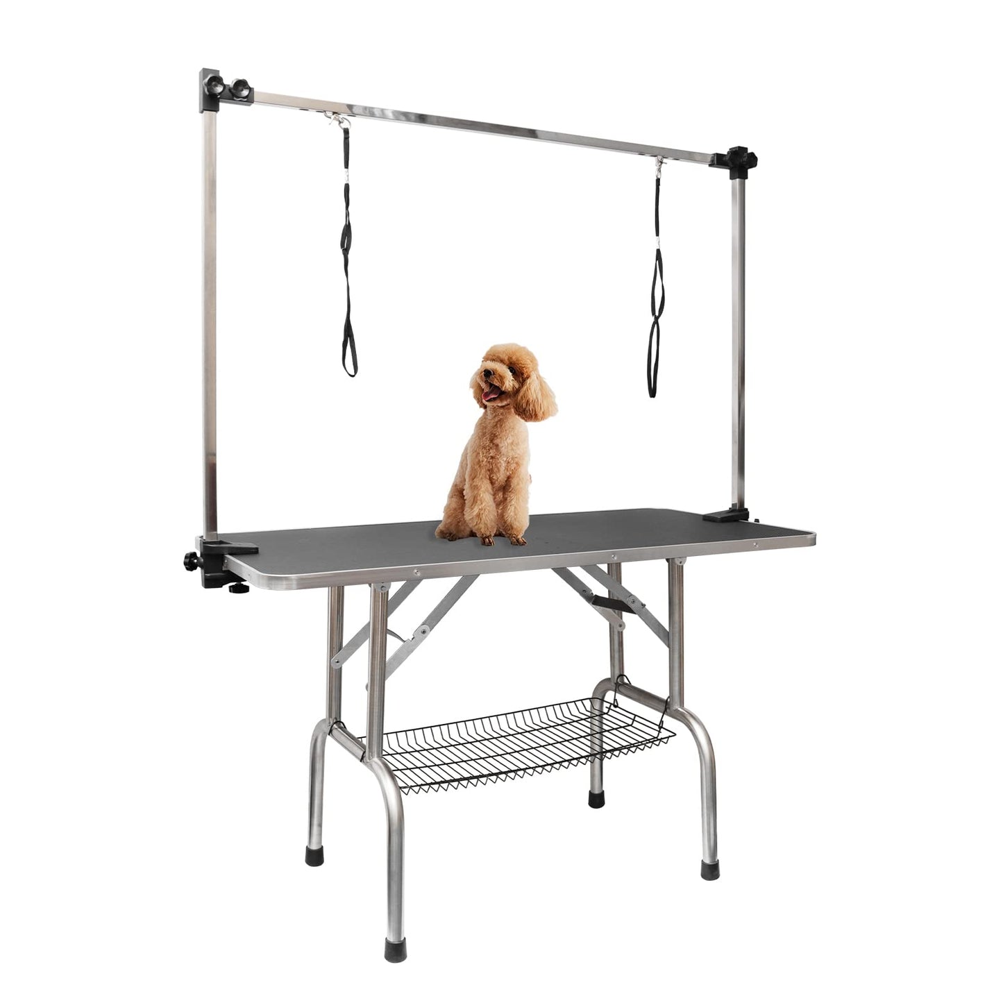 ROOMTEC 36" Dog Grooming Table,Foldable Home Pet Bathing Station with Adjustable Height Arm/Noose/Mesh Tray - WoodArtSupply