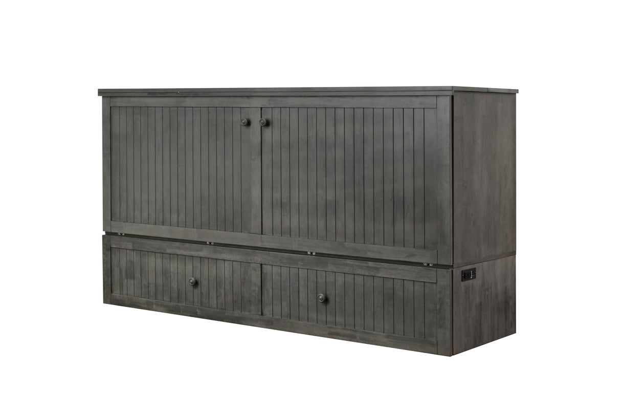 Mega Solutions Murphybedz Tuscany Murphy Cabinet Chest Bed with Charging Station 6 Inch, King (Galaxy Grey) Mega Solutions