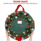 Primode Christmas Wreath Storage Bag 24"- Garland Wreaths Container with Handles - Durable 600D Oxford Polyester Material Holiday Wreaths Storage Holder 24” (Green) Primode