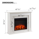 LegendFlame Fireplace Suite Cathrine, 47 Inch Mantel Surround, Cream White with Snow White Marble Finish, with 26 Inch Electric Fireplace Insert, 750W/1500W Heater, Weekly Timer, Remote Control Legend Flame
