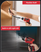 Cordless Electric Screwdriver Set, 8V Max 10Nm Rechargeable Power Electric Drill, Battery Screw Gun with 28pcs Driver Bit Set, 320RPM/10+1 Torque Setting, 2 Position Handle, Flexible Shaft LED Light DuroFort