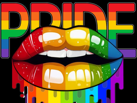 Diamond Art Painting Kit for Adults Proud Party Pride Lips Black Lesbian Gay Bisexual Transgender Queer Rainbow Wall Home Decor(Canvas 11.8 x15.8inch) Generic