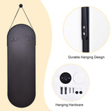 HARRITPURE 16"x48" Oval Hanging Mirror with Leather Strap Full Length Mirror Aluminum Frame Wall-Mounted Hanging Mirrors for Bathroom Vanity Living Room Bedroom Entryway Decor HARRITPURE