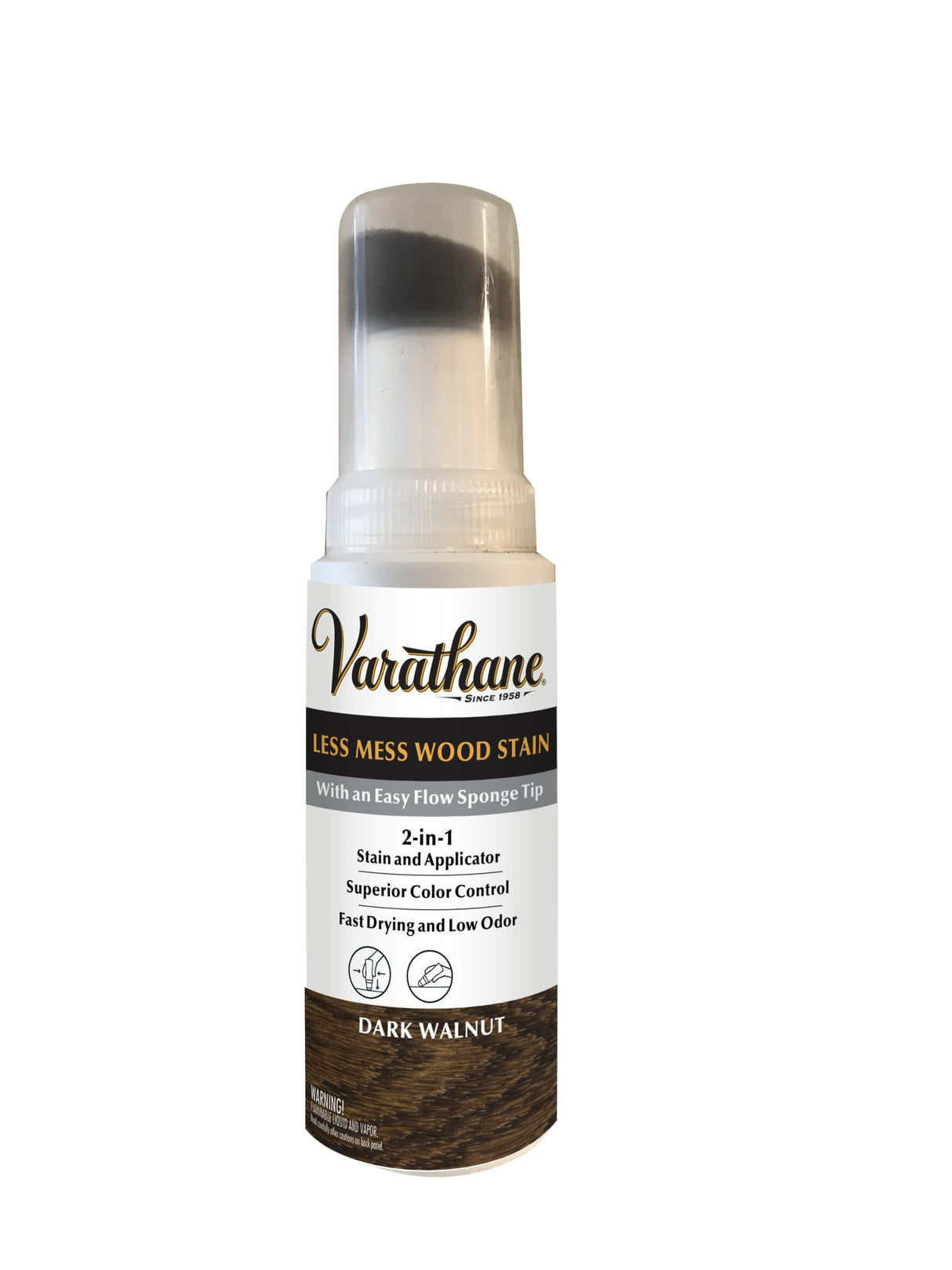 Varathane Less Mess Wood Stain and Applicator, 4 oz, Dark Walnut Varathane