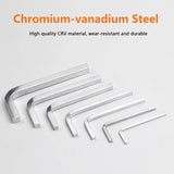 YEIXCIKA 7Pcs Square Head Wrench Set L Shaped Square Key Kit Chromium Vanadium Steel Square Head Screwdrivers for Pocket Hole Screws, 3-10mm YEIXCIKA