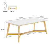 Tribesigns Dining Table for 6-8 People, 70.9 Inch Rectangular Kitchen Table with Solid Wood Legs, Faux Marble Wood Dining Table, Modern Large Dinner Table for Dining Room, Living Room, Kitchen Tribesigns