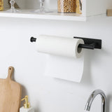 theaoo Paper Towel Holder - Under Cabinet Paper Towel Holder for Kitchen, Adhesive Paper Towel Roll Rack for Bathroom Towel, Wall Mounted Matte Black Paper Towel Rack, SUS304 Stainless Steel theaoo