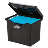 Office Depot Large Mobile File Box, Letter Size, 11 5/8in.H x 13 3/8in.W x 10in.D, Black/Silver, 110987 Office Depot