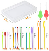 FIVEIZERO 19 Pcs Yarn Needles Set, Assorted Yarn Needles Bent Tapestry Needle Weaving Needle Darning Needles Plastic Needles Large Eye Blunt Knitting Needles for Sewing Crochet 03 FIVEIZERO