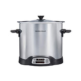 Hamilton Beach Sear & Cook Stock Pot Slow Cooker with Stovetop Safe Crock, Large 10 Quart Capacity, Programmable, Silver (33196) Hamilton Beach
