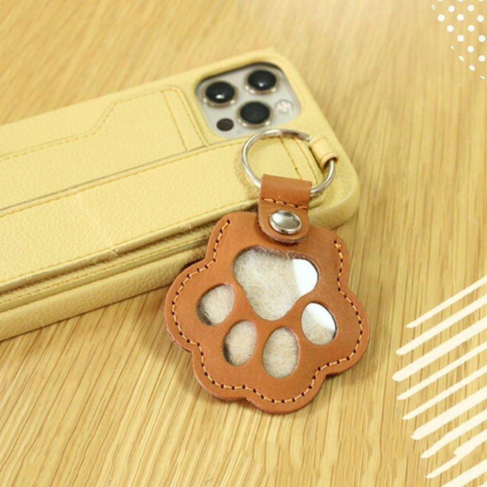 hzzsbu 3 Pcs Pet Hair Storage Keychain, Cat Paw Shaped Keychain, Pet Memorial Gift Keyring, Handmade Key Holder for Collecting Cat and Dog Hair hzzsbu