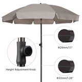 AMMSUN Patio Umbrella, 6.5 ft Outdoor Table Umbrella with Tilt Steel Pole, UPF50+ Protection, Great for Outdoor Garden Backyard, Beige AMMSUN