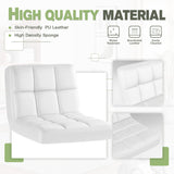 Furmax Bar Stools Modern Pu Leather Swivel Adjustable Hydraulic Bar Stool Square Counter Height Stool Set of 2 (White) Furmax