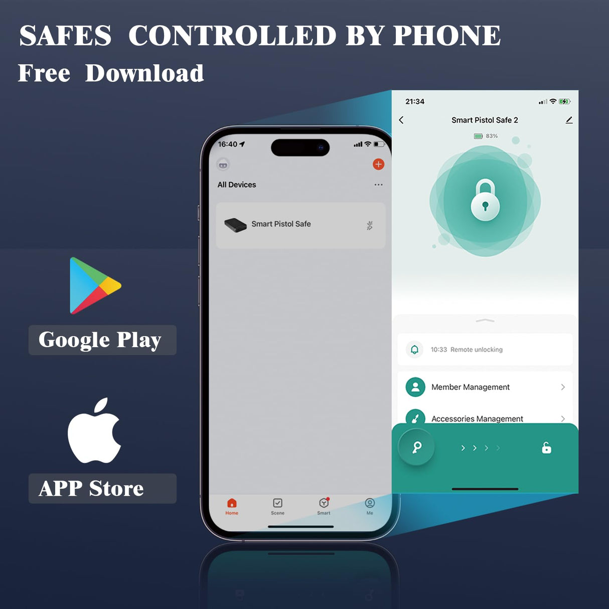 Fitsafe Biometric Gun Safe Travel Case, Bluetooth Portable Small Pistol Safe, Keypad for Nightstand Beside Home, Quick Access Smart Fingerprint Handgun Safe with Keys Fitsafe