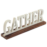 Sintosin Rustic Wooden Gather Signs for Home Decor 16", Tabletop White Distressed Home Decor Signs, Christmas Signs Farmhouse The Gathering Place Sign for Fireplace Shelf Living Room Kitchen Sintosin