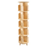 ZBPRESS 5-Tier Rotating Wood Bookshelf with Legs - 360° Space-Saving Storage Solution ZBPRESS
