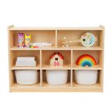 Montessori 8-Section Wooden Toy Organizer and Storage Cabinet for Kids Room OOOK