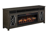 ClassicFlame Heathrow 76" Infrared Electric Fireplace Entertainment Center & 42" Firebox - Tifton Oak, 42MMS6342-O131 & 42II042FGT ClassicFlame