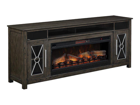 ClassicFlame Heathrow 76" Infrared Electric Fireplace Entertainment Center & 42" Firebox - Tifton Oak, 42MMS6342-O131 & 42II042FGT ClassicFlame